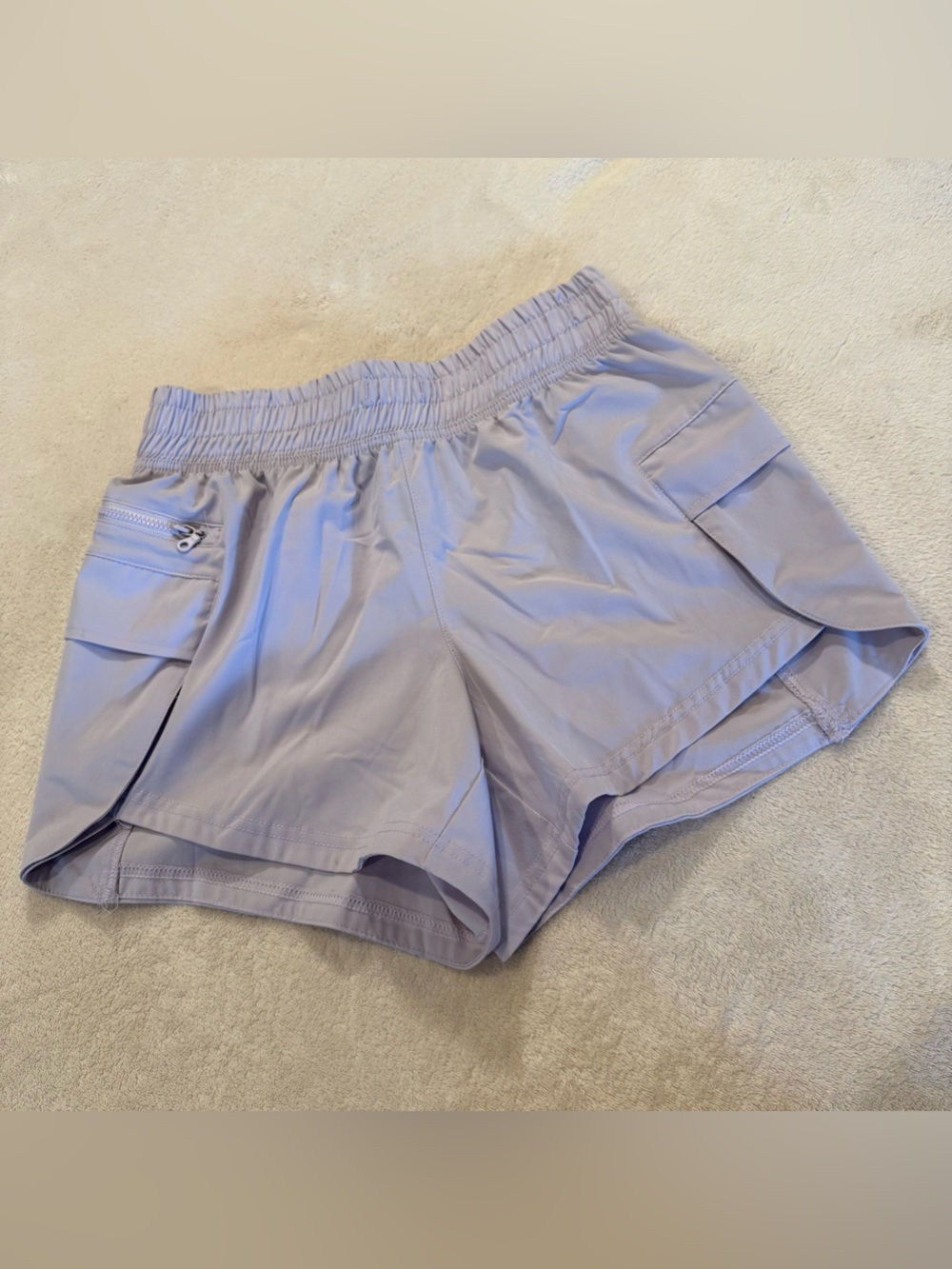 Avia Lavender Athletic Shorts with Zip Pocket